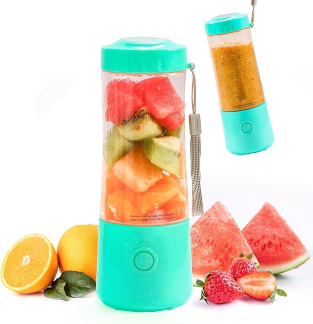 Portable Juicer 400ml Stainless Steel Blender and Juicer USB Rechargeable Blender for Kitchen