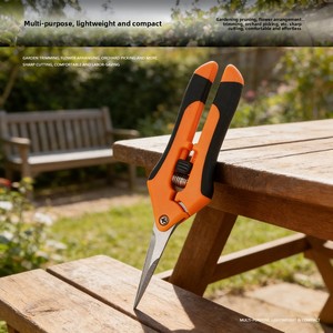 Ciseaux de Jardinage FPS03 pour la Récolte de Fleurs, Fruits, Raisins et Poivrons en Pot, Cisailles d'Extérieur en Acier de 6,5 Pouces avec Élagueuse - Product Image 3