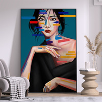 Peinture décorative murale faite à la main, style nordique, luxe léger, cristal et métal, minimalisme moderne du milieu du siècle, pour salon