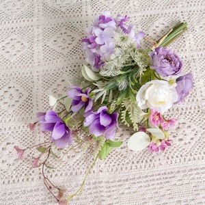 Bouquet de fleurs artificielles Camélia Harmonie Hortensia en tissu tissé plastique pour mariage et décoration intérieure CF01330 - Product Image 3