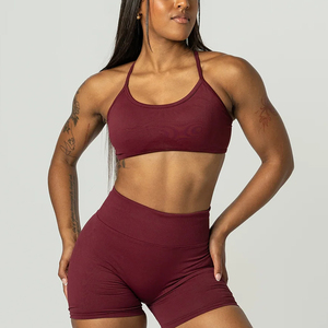 Nouvel Arrivage <span class=keywords><strong>Soutien</strong></span>-<span class=keywords><strong>gorge</strong></span> de <span class=keywords><strong>Sport</strong></span> Sans Bretelles à Dos Croisé en Nylon Spandex Sans Coutures, Réglable, pour Yoga et Fitness, avec Logo Personnalisé - Product Image 2