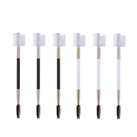 Brosse à cils et sourcils double tête avec manche en plastique pour séparer les cils et les sourcils