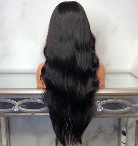 Pre-Colto 28 Centimetri di Lunghezza Del Corpo Dell'onda della Parte Centrale Cuticola Piena Parrucca Anteriore Del Merletto Vergine Peruviana Dei <span class=keywords><strong>Capelli</strong></span> Umani <span class=keywords><strong>Parrucche</strong></span> <span class=keywords><strong>con</strong></span> il Botto - Product Image 3