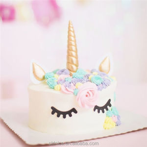 Belle licorne gâteau Topper cils fête gâteau décoration gâteau Toppers joyeux <span class=keywords><strong>anniversaire</strong></span> mariage bébé douche fête fournitures - Product Image 3