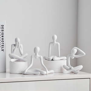 ประติมากรรมเรซินรูปแกะสลักแอบสแตรกต์สไตล์โมเดิร์นรูปปั้น 'thinker' สำหรับตกแต่งบ้านสำหรับห้องนั่งเล่นสำนักงานห้องนอนชั้นวางของ - Product Image 4