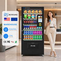 Distributeur automatique de collations et de boissons RUNYANG avec vérification d'identité, distributeur de boissons gazeuses, distributeur de boissons à monnayeur
