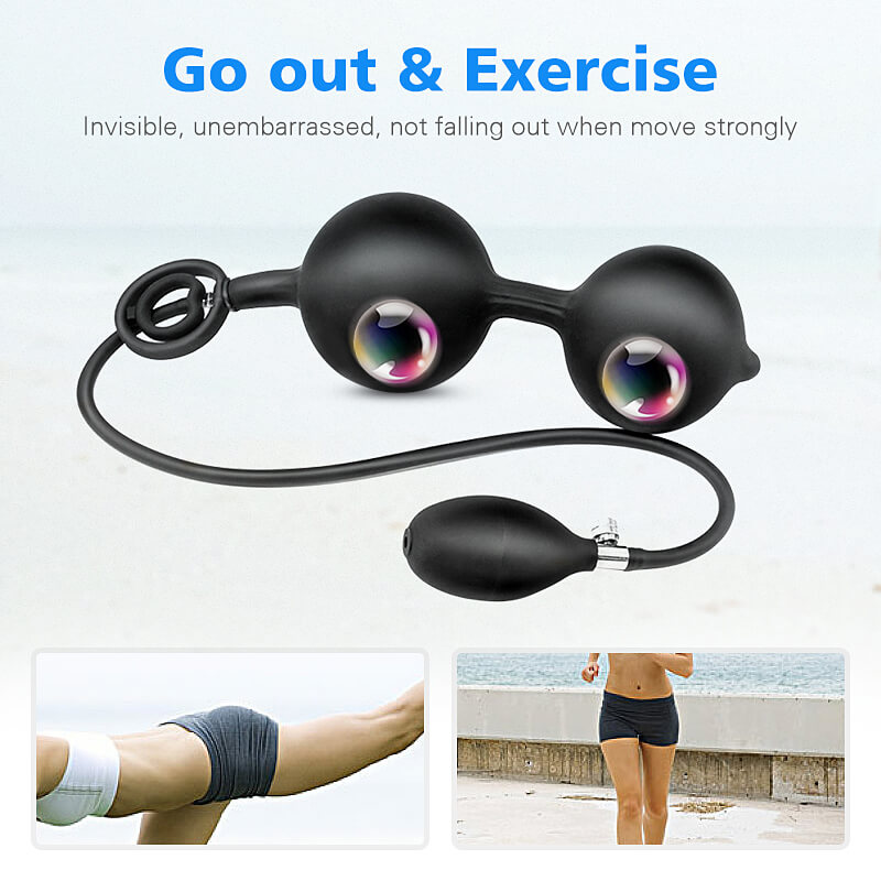 Inflatable Anal Plug with Built-in Steel Balls - Enjoyable Sex Toy