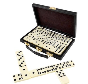 Caja de Dominó de Viaje de Lujo Personalizada, Juego de Dominó de Cuero Artificial PU, Caja Especial con Bolsa - Product Image 1