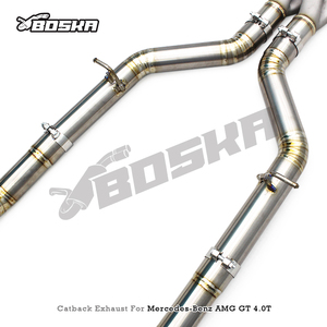 Échappement Catback sur mesure pour Mercedes-Benz AMG GT/GTS C190 4.0T 2014-2023, silencieux en titane Boska avec valve OEM - Product Image 4