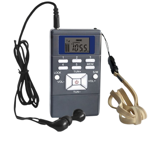 Factory Custom Portable FM Radio Receiver Digital Stereo LCD Display Pocket Radio with Clock AM Band Headphone Jack