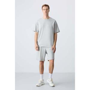 Ensemble de shorts pour homme en coton texturé épais et doux, coupe ample, basique - 85257 - Stone/rock - Product Image 1