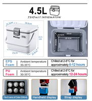4.5L Petite Glacière Non Médicale à 2-8 Degre Mini Vaccin Verrouillage Transport de Médicaments Glace PU Isolé Plastique Portable