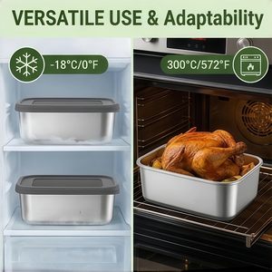 Outdoor Stainless Steel Lunch <b>Box</b> Leak Proof Picnic Food <b>Storage</b> Eco Friendly Reusable <b>Camping</b> with View Window - Product Image 3