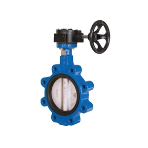 صمام فراشة Ptfe من حديد الدكتايل الناعم <span class=keywords><strong>PN10</strong></span> ، صمام فراشة يدوي من الفولاذ المقاوم للصدأ ، صمام فراشة مبطن بالفلور - Product Image 1