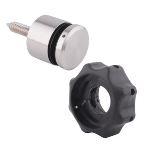 Herramienta de sujeción <span class=keywords><strong>Autran</strong></span> Standoff Cap Gear para barandillas de vidrio - PVC y metal, negro mate, diseño duradero, garantía de por vida - Product Image 1
