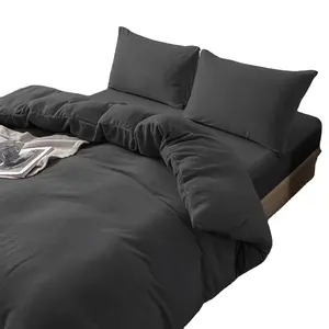 Ensemble de housse de couette avec taie d'oreiller housses de couette douces et confortables polaire avec fermeture éclair en peluche 4 pièces conceptions de draps de lit