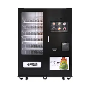 Máquina de venda automática inteligente combinada de lanches e bebidas com leitor de cartões