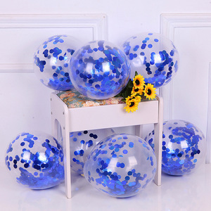 Promotion Ballons en latex transparents de 12 pouces pour anniversaire, mariage, fête, décoration, couleur or, confettis - Product Image 2