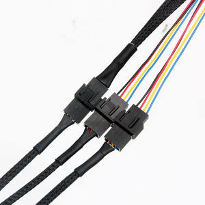 Kabel Daya Ekstensi Kipas PWM, 1 Sampai 1 <span class=keywords><strong>2</strong></span> <span class=keywords><strong>3</strong></span> 4 5 Cara, 4 Pin Hitam Nilon Lengan Ekstensi Kipas Splitter - Product Image 6