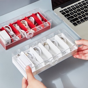 กล่องเก็บสายเคเบิลแบบใสสำหรับใช้ในบ้าน กล่องจัดระเบียบสาย USB โทรศัพท์มือถือ ที่เก็บกุญแจ รีโมทคอนโทรล และของจิปาถะ - Product Image 4