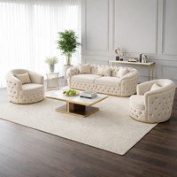 Ensemble de canapés modernes pour salon d'hôtel, rembourrage personnalisé, coussins en éponge haute densité, design capitonné, structure en bois