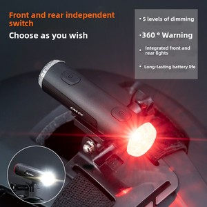 Lumière de casque de vélo LED intégrée intelligente ENLEE, avertissement avant et arrière pour VTT, vélo pliant, ABS universel, batterie pour la conduite - Product Image 3