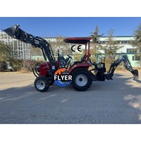 Traktor Pertanian Multifungsi 30hp 4wd dengan Pemuat Depan dan Backhoe untuk Dijual