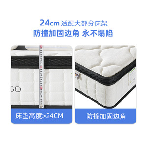 Matelas en latex avec ressorts ensachés individuels, fermeté moyenne, pour chambre à coucher - Product Image 4