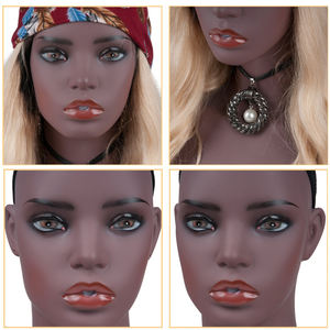 Prix de gros Femmes Africaines Réaliste Bronzage Peau De Maquillage D'affichage de Perruque Mannequin Perruque Tête avec épaules - Product Image 5