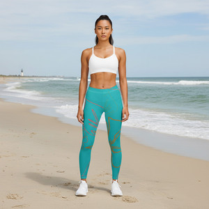 Leggings Largos CoastFlex Aqua Aloha para Mujer - Product Image 1