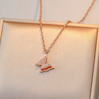 Collar con Colgante de Mariposa Religiosa con Caligrafía de Alá, Joyería de Moda Musulmana Islámica Árabe de Acero Inoxidable, Venta al por Mayor para Eid y Ramadán