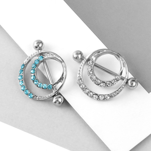 Zesen nouveau acier inoxydable <span class=keywords><strong>Fine</strong></span> Piercing bijoux nouveau rond cristal pierre mamelon bijoux en gros disponible - Product Image 3