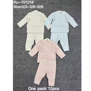 Pigiama invernale a quadri per neonati, 2 pezzi, maniche lunghe, in morbido cotone traspirante e antibatterico. - Product Image 1