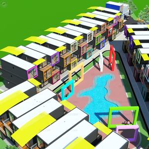 3 étages Coloré de Conception Moderne Flatpack Appartement Conteneur Préfabriqué Appartement Étudiant - Product Image 5