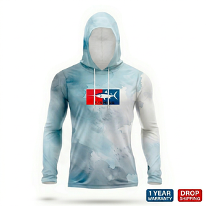 Custom Men's Plus Size Tactical Camouflage Fishing Hoodie UPF50+ Quick Dry <b>Long</b> <b>Sleeve</b> Custom Sublimation Printed Shirt - Product Image 1