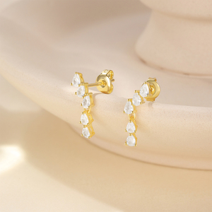 ROXI Pendientes de botón de cartílago y anillo de joyería para perforación de nariz de plata de ley 925 con circonita incrustada personalizada - Product Image 6