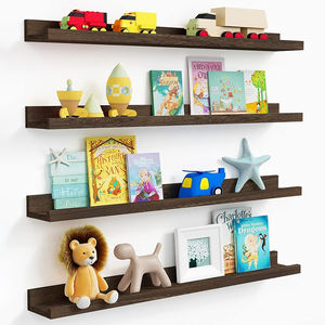 Juego de Estantes de Pared Rústicos de Madera de <span class=keywords><strong>36</strong></span> Pulgadas y 4 Niveles con Gran Capacidad de Almacenamiento, Estantes Flotantes Duraderos para Sala de Estar, Dormitorio u Oficina - Product Image 3