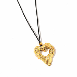 Collar con Colgante de Corazón de Acero Inoxidable, Chapado en Oro de 18k, Ajustable, para Uso Casual - Product Image 5