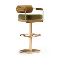 Chaises de bar pivotantes de luxe pour restaurant, tabourets de bar modernes pour cuisine, tabourets à bascule en métal doré avec siège en velours, hauteur réglable