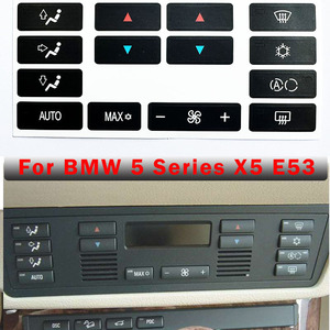 สติกเกอร์ซ่อมปุ่มเครื่องปรับอากาศสำหรับบีเอ็มดับเบิลยู ซีรีส์ 5 X5 E53 E39 สีดำพีวีซีกาวรูปสี่เหลี่ยมผืนผ้าการพิมพ์ดิจิตอลแบบใช้ซ้ำได้ - Product Image 5