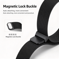 Strap Magnet Milanese Loop untuk Xiaomi Smart Band 11 10 9 8 NFC, Tali Mesh Stainless Steel Tipis, Grosir