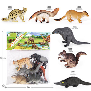 ชุดโมเดลสัตว์พลาสติกแบบกลวง 6 ชิ้น ขนาด 6 นิ้ว บรรจุในถุง  ประกอบด้วย แรคคูน ลิงมาเลย์ ตาวีร์ แพลตติปุส ช้างน้ำ และกระรอก - Product Image 2