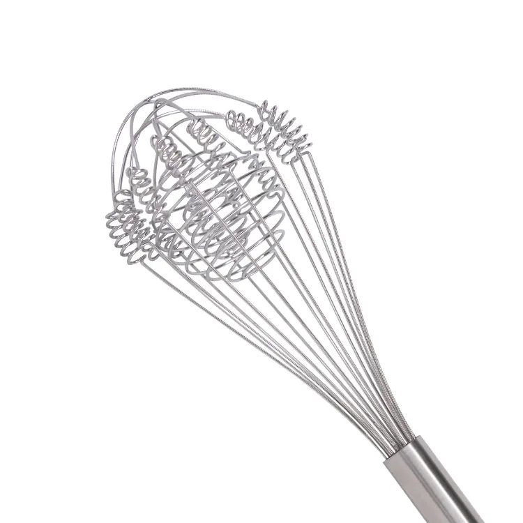 Batidor de acero para utensilios de cocina, batidor de huevos manual con alambre de resorte, batidor de alta eficiencia