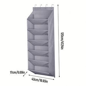 Over-the-Door Shoe Organizer Hanging 11 Pockets 5 Layers Space-Saving Non Woven Closet Door Storage <b>Bag</b> - Product Image 4