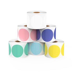 Tùy chỉnh vòng tròn nhãn nhiệt 3 "màu vòng nhãn nhiệt 2" đầy màu sắc Dot máy in 2 inch vòng tròn nhãn dán nhiệt - Product Image 3