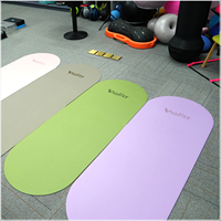 Tapis de yoga personnalisé écologique antidérapant en caoutchouc naturel de 5 mm d'épaisseur, pliable, en forme d'arche, tapis de yoga portable en PU ovale personnalisé
