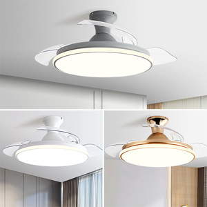 Invisible <b>Fan</b> Light Led <b>Ceiling</b> <b>Fan</b> With Light For Bedroom Living Room Home Electric <b>Fan</b> Chandelier Smart Inverter - Product Image 1