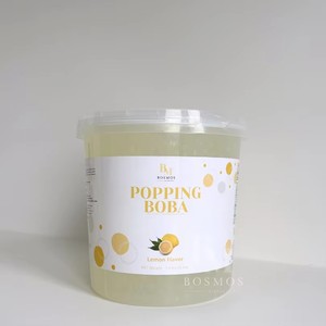 Bosmos Lemon Popping <b>Boba</b> 3.3kg Bottle Bursting Fruit Juice <b>Bubble</b> Tea Topping HALAL/HACCP Certified Taiwan - Product Image 1