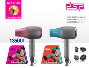 DSP SALON CARE, 1400W Leichter Haartrockner, 5 Styling-Aufsätze für Locken/Glätten (Ionic Care Cold Shot Tech) - Product Image 6