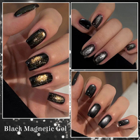 MEET ACROSS pour le nail art, vernis à ongles semi-permanent, gel UV, fournitures pour ongles, 7 ml, vernis à ongles magnétique effet œil de chat noir
